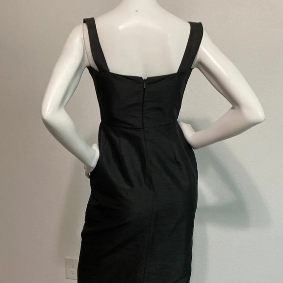 Alfred Sung Black Maxi Dress Gown Satin Sleeveless Sweetheart Neck Size 4 - Picture 4 of 8